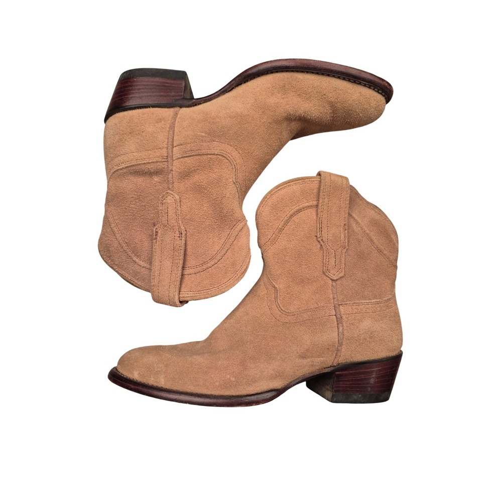 Tecovas The Lucy Womens Tan Suede Western Ankle Boots Booties Sz 5 B